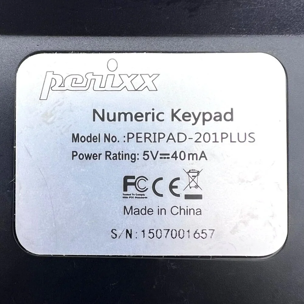 Perixx Peripad-201 Plus USB Cable Numeric External Keypad Large Keys Accounting